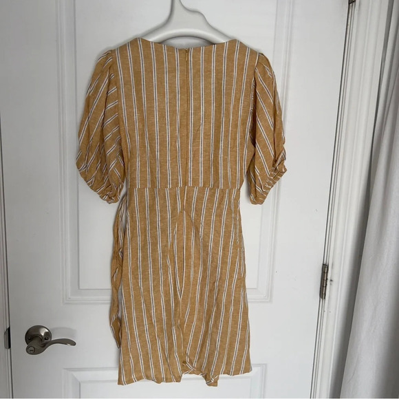 Zara Yellow Linen Blend Striped  Mini Dress size XS - Picture 10 of 10